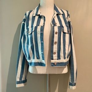 F21 striped denim jacket